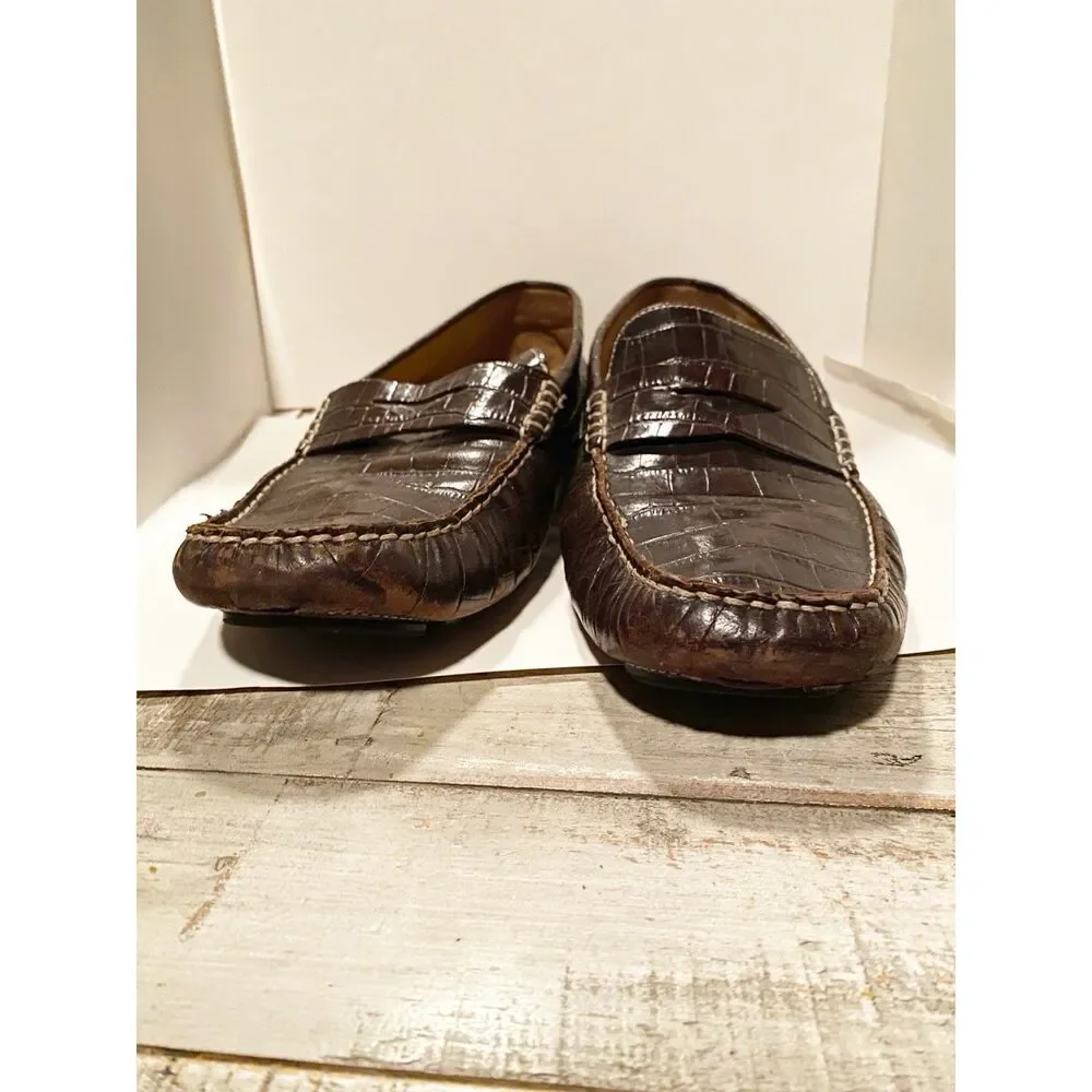 Cole Haan Howland C07504 Men's US 11W Brown Leather Penny Moccasin Loafer